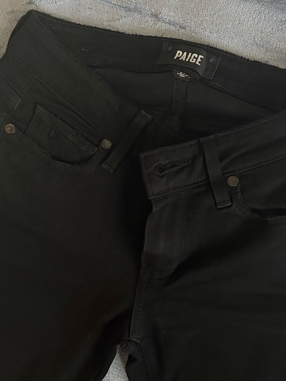 PAIGE Black mid-Rise Skinny Jeans